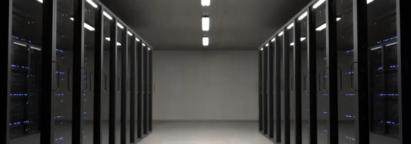 Close view of a server rack
